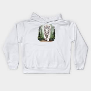 White Tiger From India Kids Hoodie